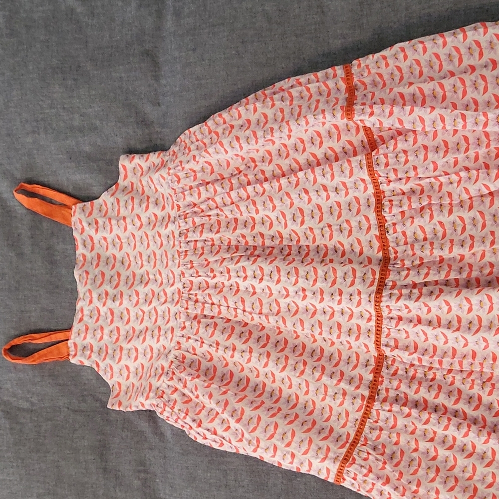 Mini Boden Summer dress sz 9-10 orange purple